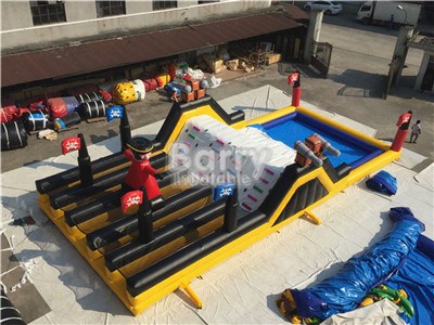 Commercial Cheap Pirate Inflatable Obstacle Course , Adult Inflatable Assault Course BY-OC-078